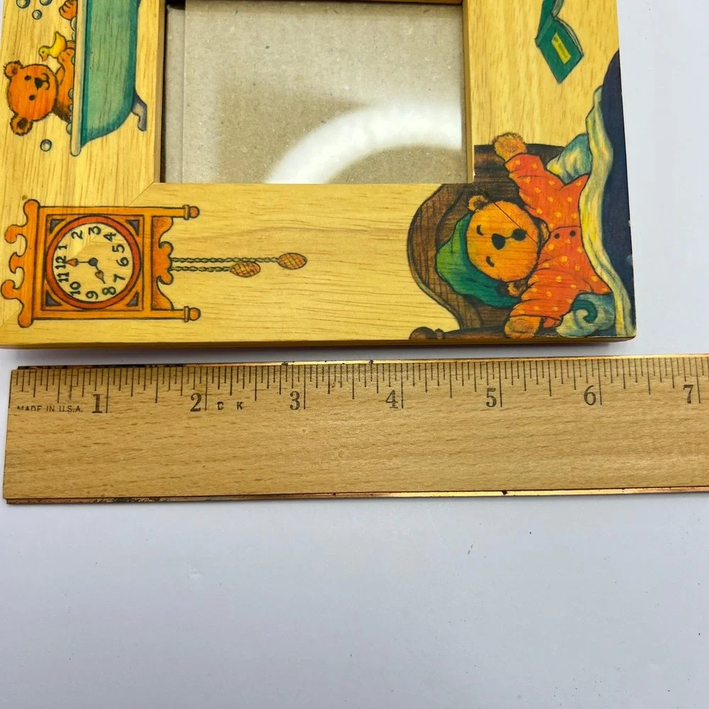 Vintage Cottage Wood‎ Double Picture Frame Bears 2x3